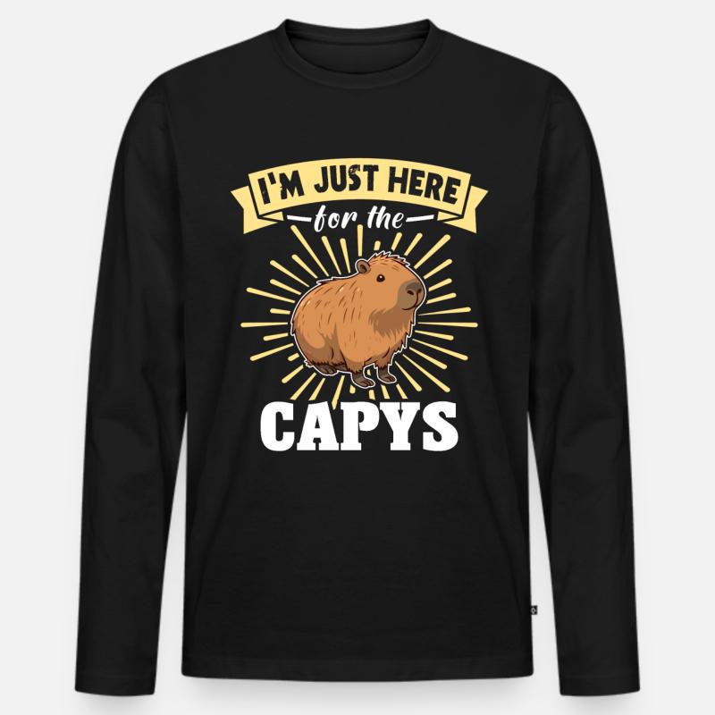 Capybara - Männer Premium Bio Langarmshirt - Schwarz
