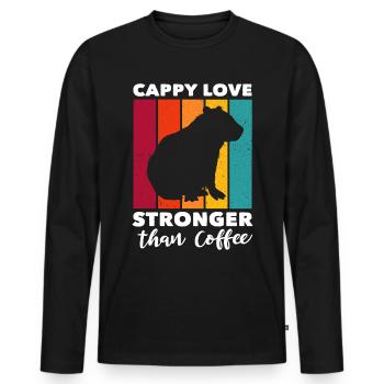 Capybara Capy - Men's Premium Organic Long Sleeve Shirt - black - Front - Nico (187cm)