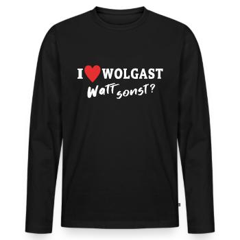 J’adore Wolgast City - T-shirt manches longues Premium bio Homme - noir - Devant - Nico (187cm)
