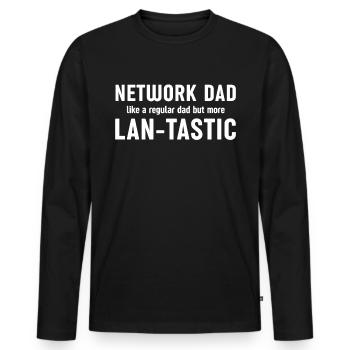 Ingénierie système « Network Dad Lan-Tastic » - T-shirt manches longues Premium bio Homme - noir - Devant - Nico (187cm)