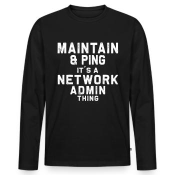 « Toilettage - T-shirt manches longues Premium bio Homme - noir - Devant - Nico (187cm)