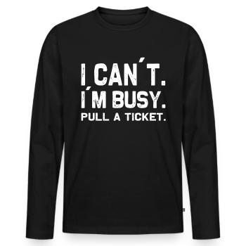 "Ich Kann" Nicht "Funny System Engineering - Männer Premium Bio Langarmshirt - Schwarz - Vorne - Nico (187cm)