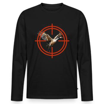 Vogelbeobachtung Sandhill Crane Nebraska Sandhill - Männer Premium Bio Langarmshirt - Schwarz - Vorne - Nico (187cm)