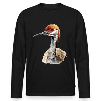 Vogelbeobachtung Sandhill Crane Nebraska Sandhill - Männer Premium Bio Langarmshirt - Schwarz - Vorne - Nico (187cm)