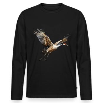 Vogelbeobachtung Sandhill Crane Nebraska Sandhill - Männer Premium Bio Langarmshirt - Schwarz - Vorne - Nico (187cm)