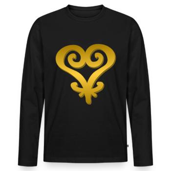 Sankofa Symbol Adinkra Ghana Black History - Men's Premium Organic Long Sleeve Shirt - black - Front - Nico (187cm)