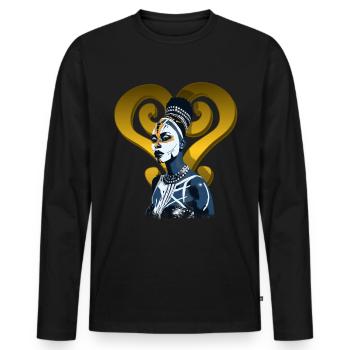Sankofa Symbol Adinkra Ghana Black History - Men's Premium Organic Long Sleeve Shirt - black - Front - Nico (187cm)