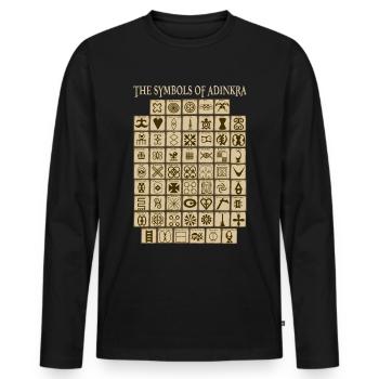 Sankofa Symbols of Adinkra Ghana Blacks - Men's Premium Organic Long Sleeve Shirt - black - Front - Nico (187cm)