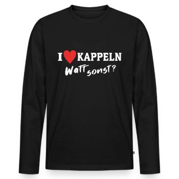 I Love Kappeln Stadt - Männer Premium Bio Langarmshirt - Schwarz - Vorne - Nico (187cm)
