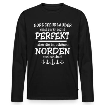 Norden - Männer Premium Bio Langarmshirt - Schwarz - Vorne - Nico (187cm)