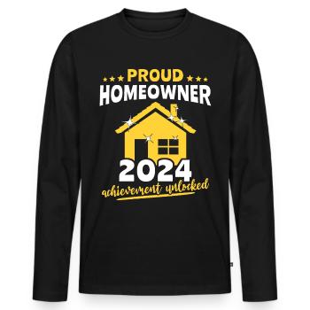 Eigenheim Hausbesitzer Hauskauf - Männer Premium Bio Langarmshirt - Schwarz - Vorne - Nico (187cm)