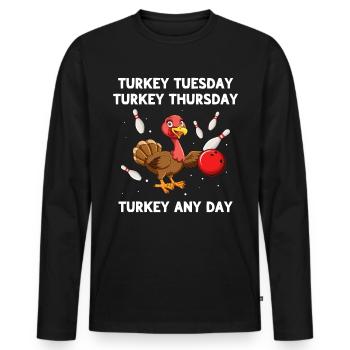Bowler Turquie Bowling - T-shirt manches longues Premium bio Homme - noir - Devant - Nico (187cm)