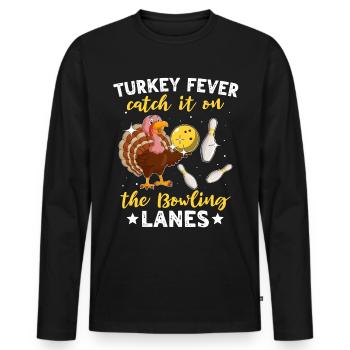 Bowler Turquie Thanksgiving - T-shirt manches longues Premium bio Homme - noir - Devant - Nico (187cm)