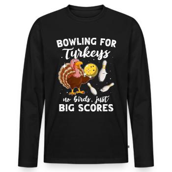 Bowling Turkey Strike - T-shirt manches longues Premium bio Homme - noir - Devant - Nico (187cm)
