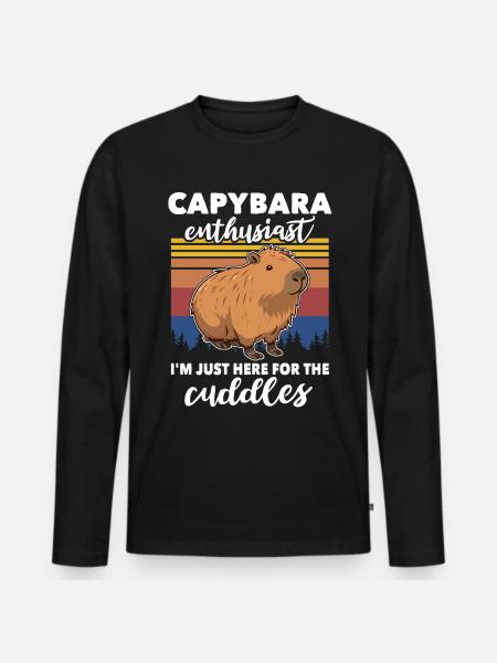 Capybara Wasserschwein - Men's Premium Organic Long Sleeve Shirt - black