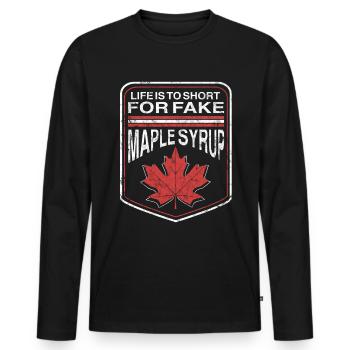 National Maple Syrup Day Day - Sugar and - Men's Premium Organic Long Sleeve Shirt - black - Front - Nico (187cm)
