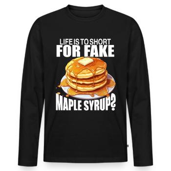 National Maple Syrup Day Day - Life - Men's Premium Organic Long Sleeve Shirt - black - Front - Nico (187cm)