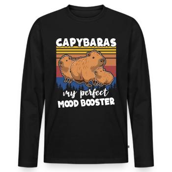 Capybara - Männer Premium Bio Langarmshirt - Schwarz - Vorne - Nico (187cm)