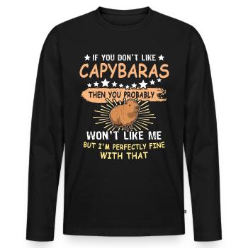 Capybara - Männer Premium Bio Langarmshirt - Schwarz - Vorne - Nico (187cm)