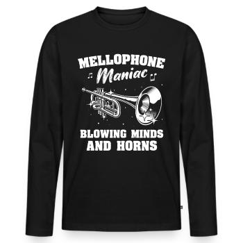 Mellophone - Men's Premium Organic Long Sleeve Shirt - black - Front - Nico (187cm)