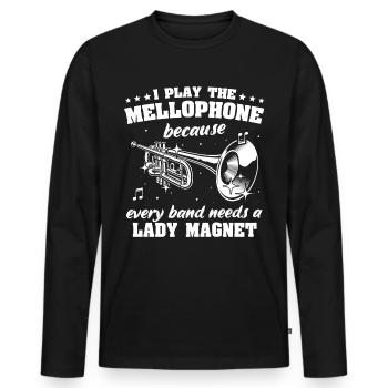 Mellophone - Men's Premium Organic Long Sleeve Shirt - black - Front - Nico (187cm)