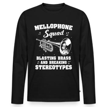 Mellophone - Men's Premium Organic Long Sleeve Shirt - black - Front - Nico (187cm)