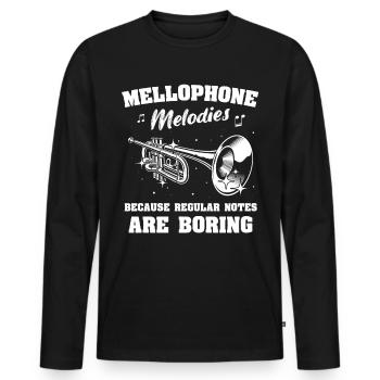 Mellophone - Men's Premium Organic Long Sleeve Shirt - black - Front - Nico (187cm)