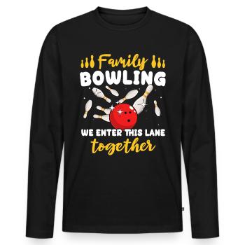 Bowling Famille Bowler - T-shirt manches longues Premium bio Homme - noir - Devant - Nico (187cm)