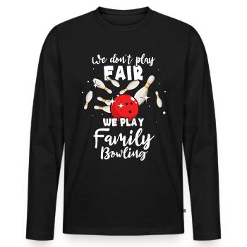 Quilles Famille Quille - T-shirt manches longues Premium bio Homme - noir - Devant - Nico (187cm)