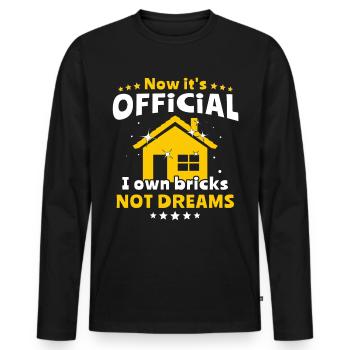 Hausbesitzer Homeowner - Männer Premium Bio Langarmshirt - Schwarz - Vorne - Nico (187cm)