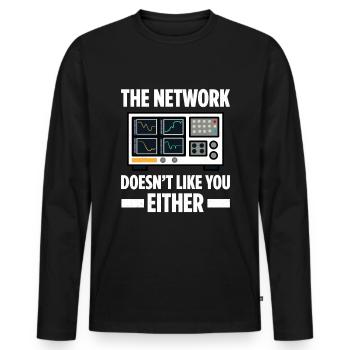 Administrateur réseau Administrateur système Réseau - T-shirt manches longues Premium bio Homme - noir - Devant - Nico (187cm)