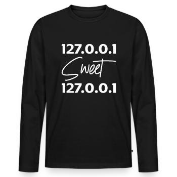 Administrateur réseau Administrateur système Réseau - T-shirt manches longues Premium bio Homme - noir - Devant - Nico (187cm)