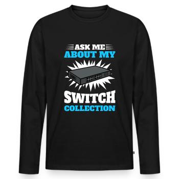 Administrateur réseau Administrateur système Réseau - T-shirt manches longues Premium bio Homme - noir - Devant - Nico (187cm)