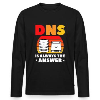 Administrateur réseau Administrateur système Réseau - T-shirt manches longues Premium bio Homme - noir - Devant - Nico (187cm)