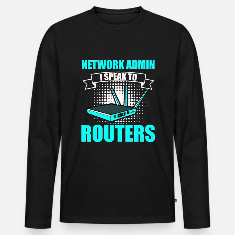 Netzwerkadministrator Systemadministrator Netzwerk - Männer Premium Bio Langarmshirt - Schwarz
