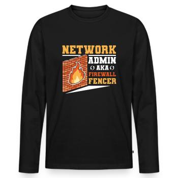 Administrateur réseau Administrateur système Réseau - T-shirt manches longues Premium bio Homme - noir - Devant - Nico (187cm)
