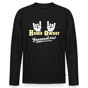 Homeowner New Home - Männer Premium Bio Langarmshirt - Schwarz - Vorne - Nico (187cm)