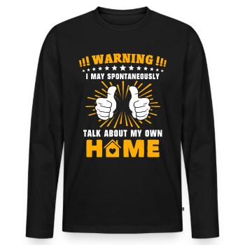 Homeowner New Home - Männer Premium Bio Langarmshirt - Schwarz - Vorne - Nico (187cm)