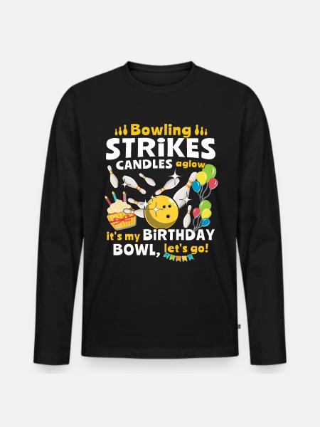 Bowling, Bowler d’anniversaire - T-shirt manches longues Premium bio Homme - noir