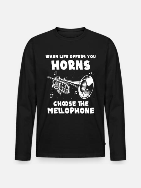 Mellophonist - Männer Premium Bio Langarmshirt - Schwarz