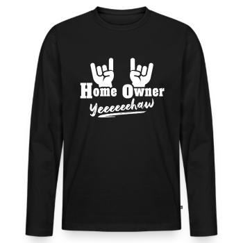 Homeowner - Men's Premium Organic Long Sleeve Shirt - black - Front - Nico (187cm)