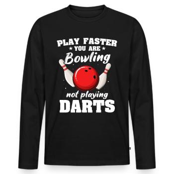 Bowling Slow Bowler - Men's Premium Organic Long Sleeve Shirt - black - Front - Nico (187cm)