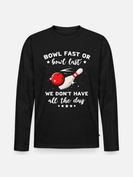 Bowler Bowling Lent Pas Rapide - T-shirt manches longues Premium bio Homme - noir