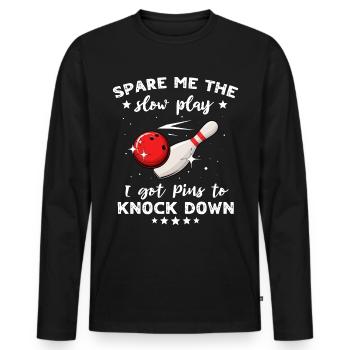 Spare Bowling Slow - Männer Premium Bio Langarmshirt - Schwarz - Vorne - Nico (187cm)
