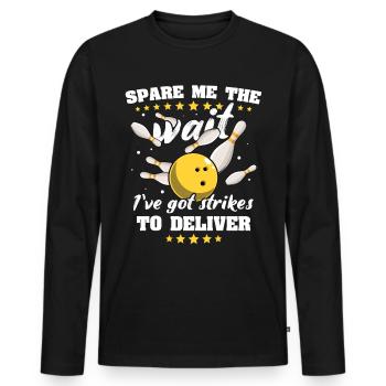 Bowling Slow Bowler - Men's Premium Organic Long Sleeve Shirt - black - Front - Nico (187cm)