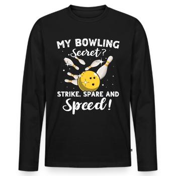 Spare Bowling Slow - Männer Premium Bio Langarmshirt - Schwarz - Vorne - Nico (187cm)
