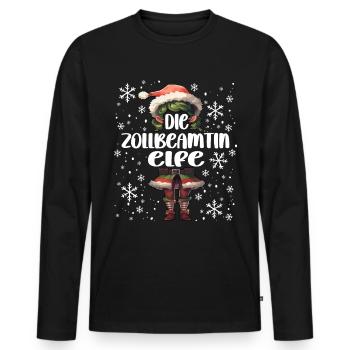 Weihnachtsoutfit Zollbeamtin Wichtel - Männer Premium Bio Langarmshirt - Schwarz - Vorne - Nico (187cm)