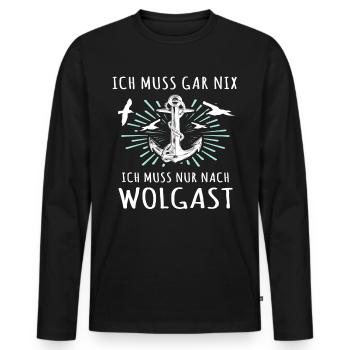 Dictons de Wolgast - T-shirt manches longues Premium bio Homme - noir - Devant - Nico (187cm)