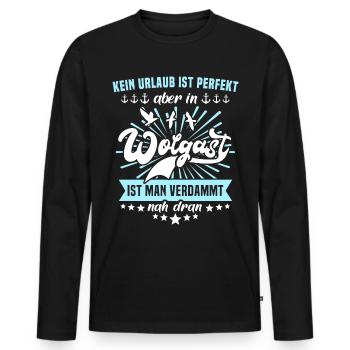 Dictons de Wolgast - T-shirt manches longues Premium bio Homme - noir - Devant - Nico (187cm)