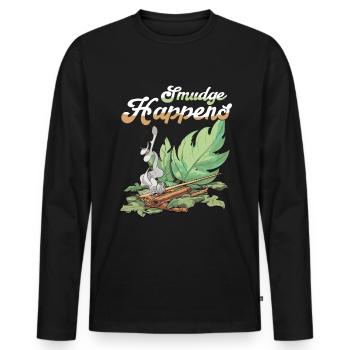 Smudge Sage Feather Spirituelle Hexerei - Männer Premium Bio Langarmshirt - Schwarz - Vorne - Nico (187cm)